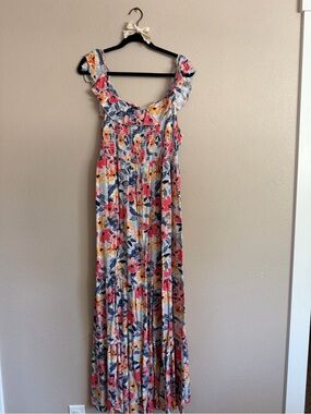 Isabel Maternity by Ingrid & Isabel Floral Maxi Dress in Pink, Yellow & Blue